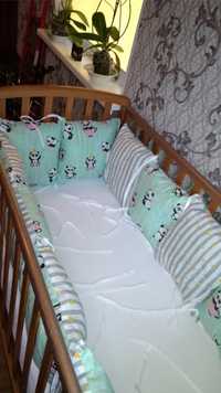 Захист на дитяче ліжечко "М'ятна панда"