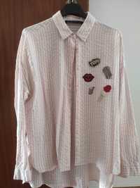 Camisa Zara M rosa/branco