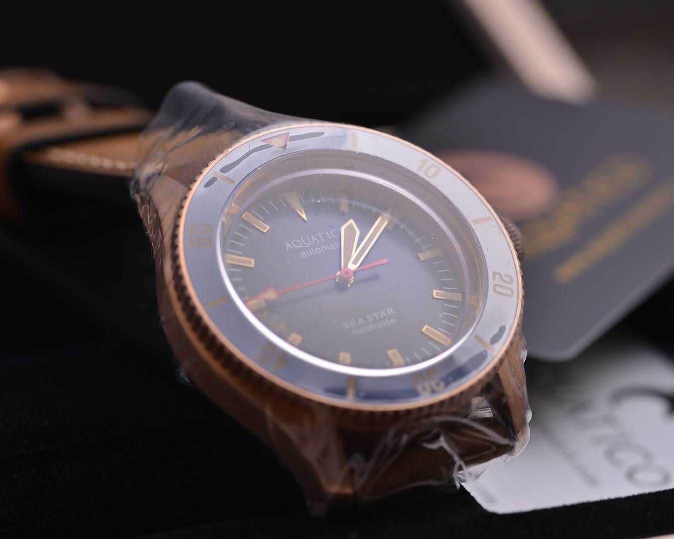 Новые Aquatico Sea Star Bronze Бронзовые часы мех. Seiko NH35 Годинник