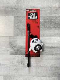 Zabawka wędka dla kota duch halloween do zabawy patyk na sznurku