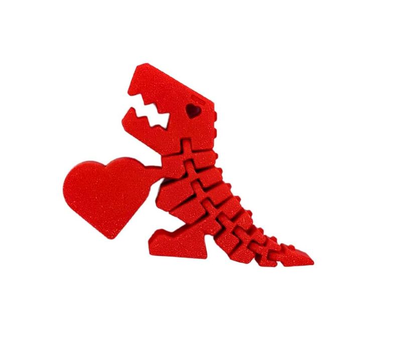 Figurka ruchoma elastyczna dinozaur z sercem walentynki prezent
