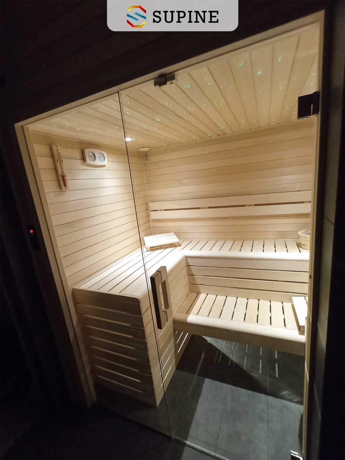Sauna domowa fińska sucha podczerwień combi, panel solny