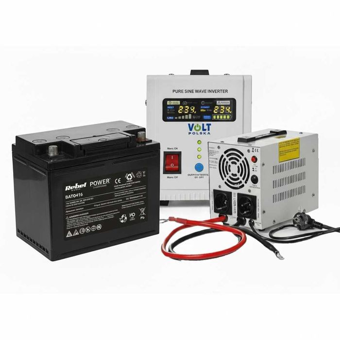 Інвертор Volt Polska 800W + Гелевий Акумулятор 100Ah 2в1 Безперебойник