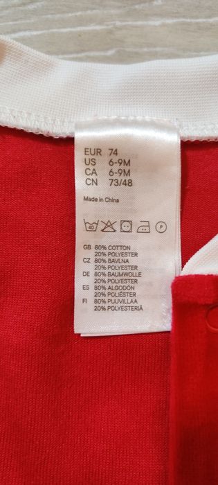 Новорічний костюм Санти, 6-9 місяців, чоловічок ромпер