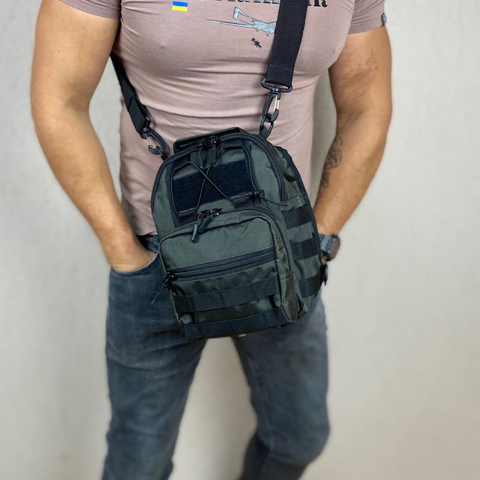 Тактическая сумка через плечо нагрудная барсетка большая