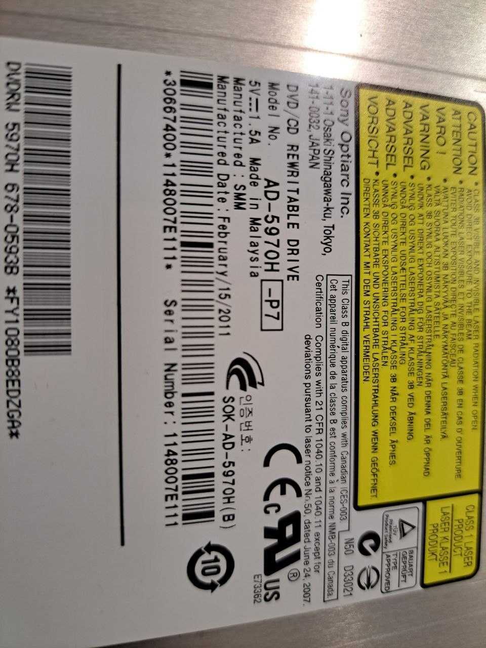 Оптический привод Sony Optiarc AD-597OH DVD±RW от Apple MacBook Pro