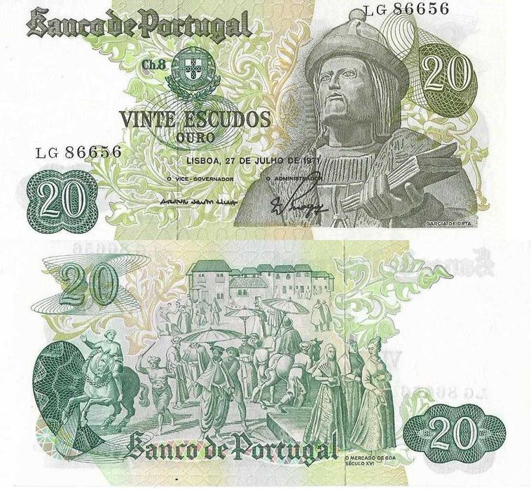 Portugal - - - 20$00 - Garcia de Orta - - - - - Notas