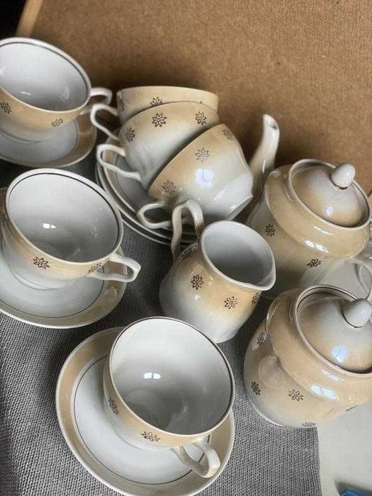 Новый чайный сервиз барановка 15  единиц чашки блюдца сахарница чайник