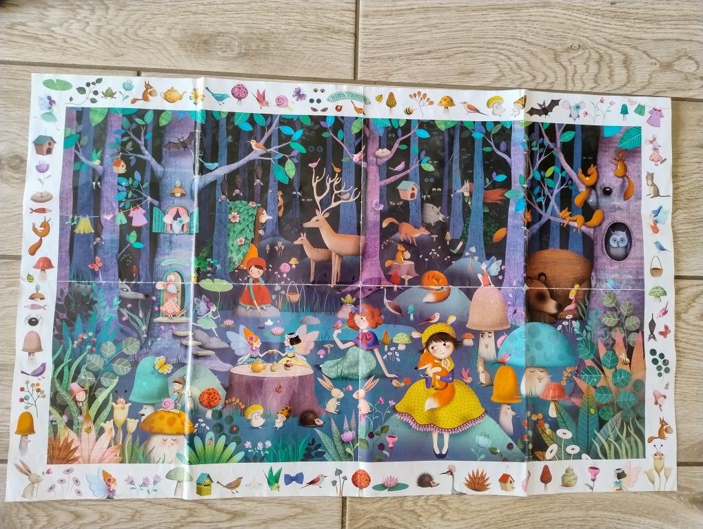 Djeco Puzzle 5+ obserwacyjne 100 el. Zaczarowany las BDB