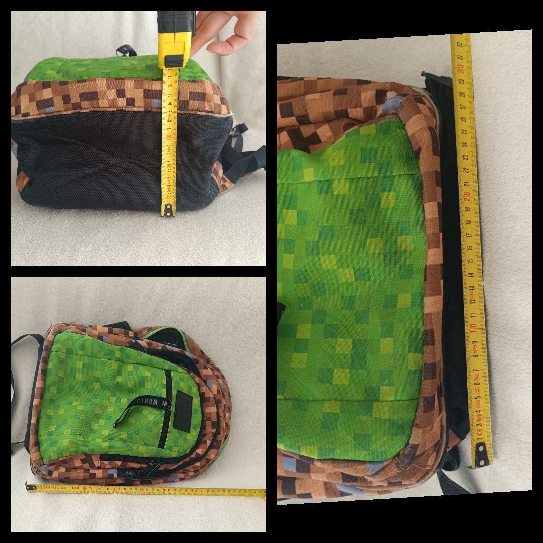 Plecak szkolny BackUp, trzy komory, Minecraft, Pixel