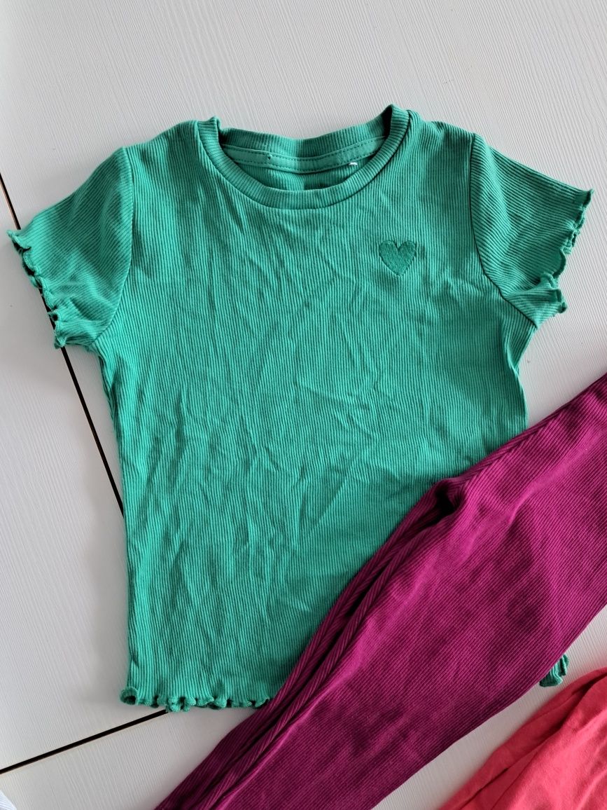 92 98 zestaw ubranek tu George  t-shirt prążek legginsy