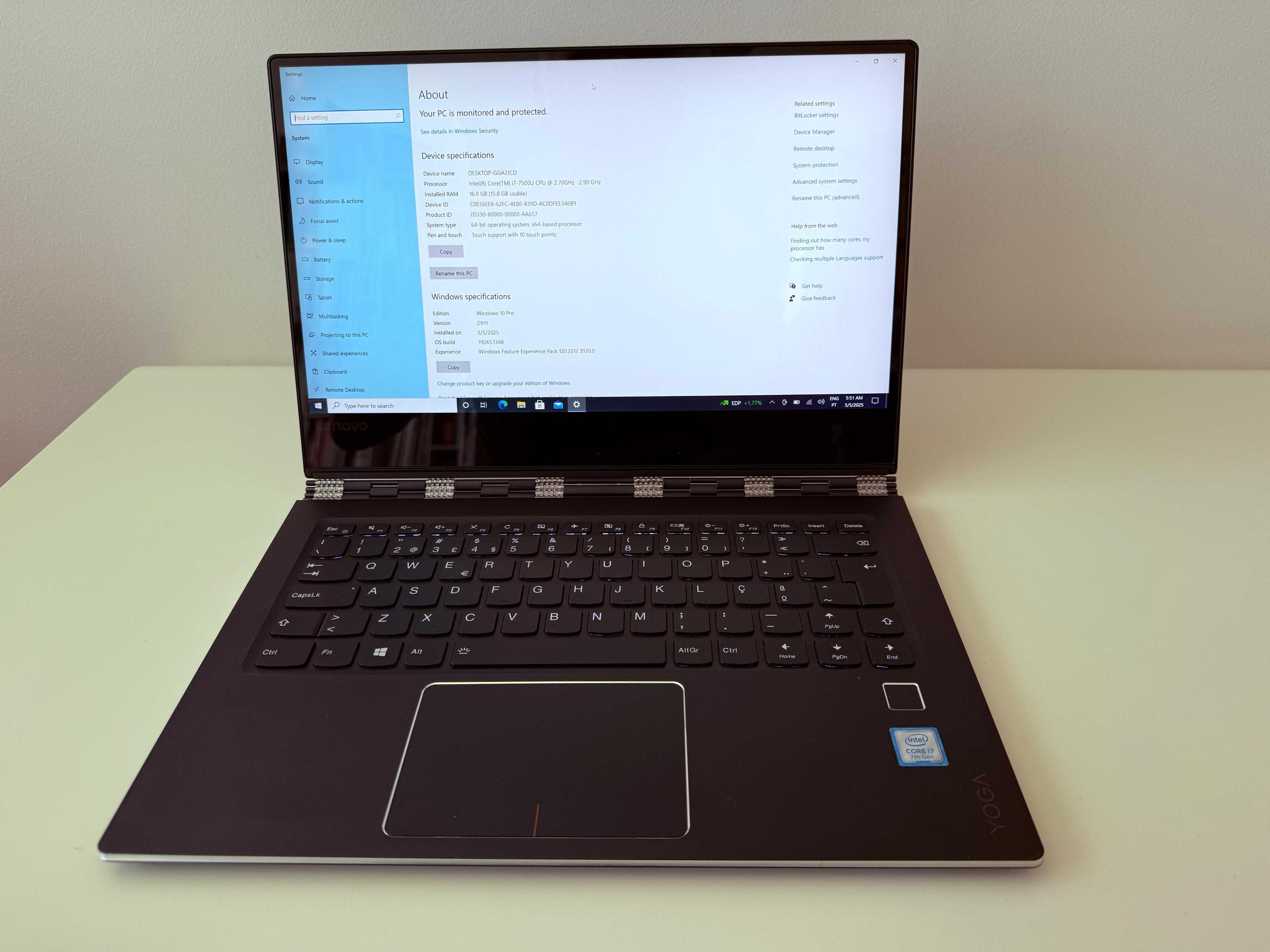 Lenovo Yoga 910-13ikb Hibrido - Ecran tátil, 16Gb RAM, SSD 512 Gb