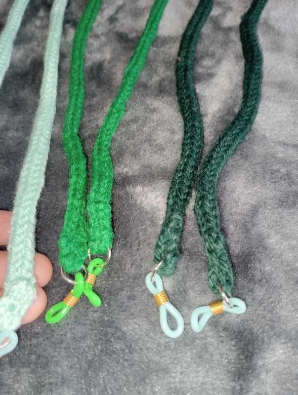 Zestaw 3 sznurków do okularów odcień zielony