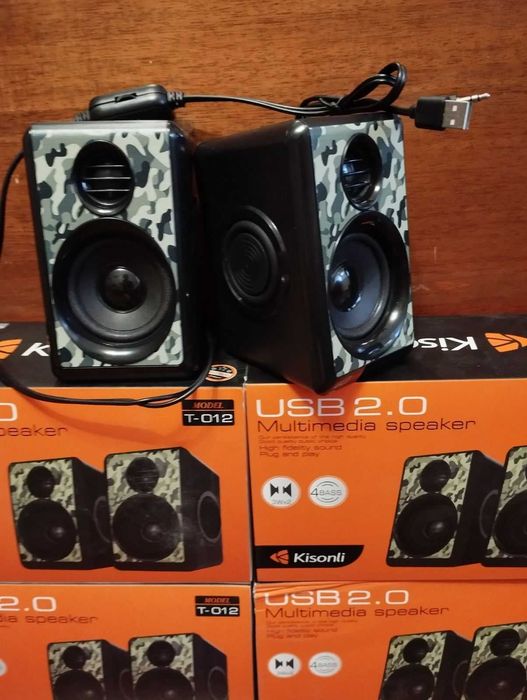 Комп'ютерні колонки Kisonli T-012 2.0 6W Black.