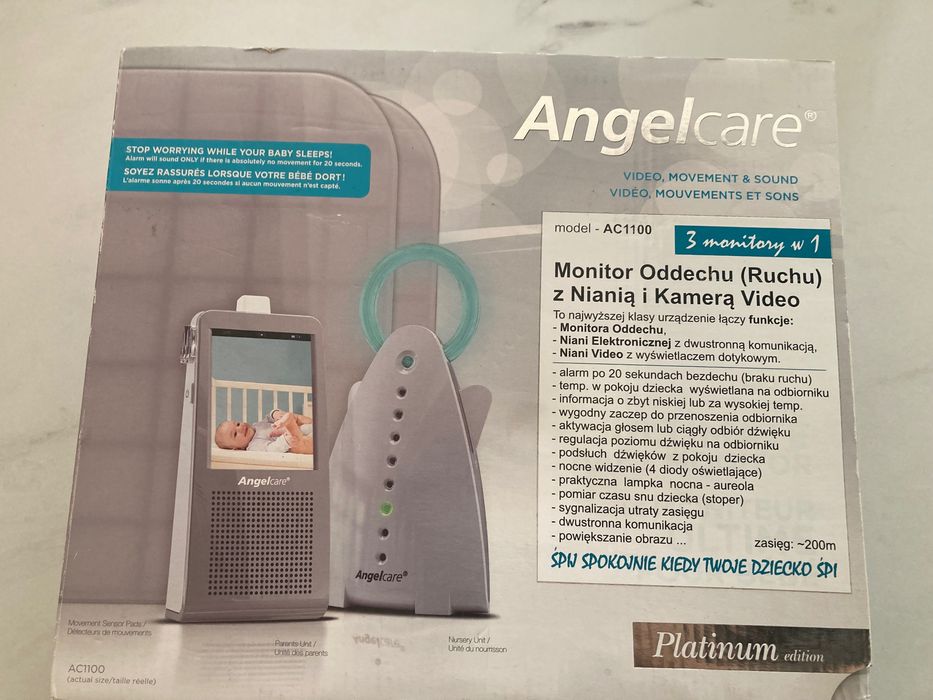 Monitor oddechu z nianią i kamerą video Angelcare (model AC1100)