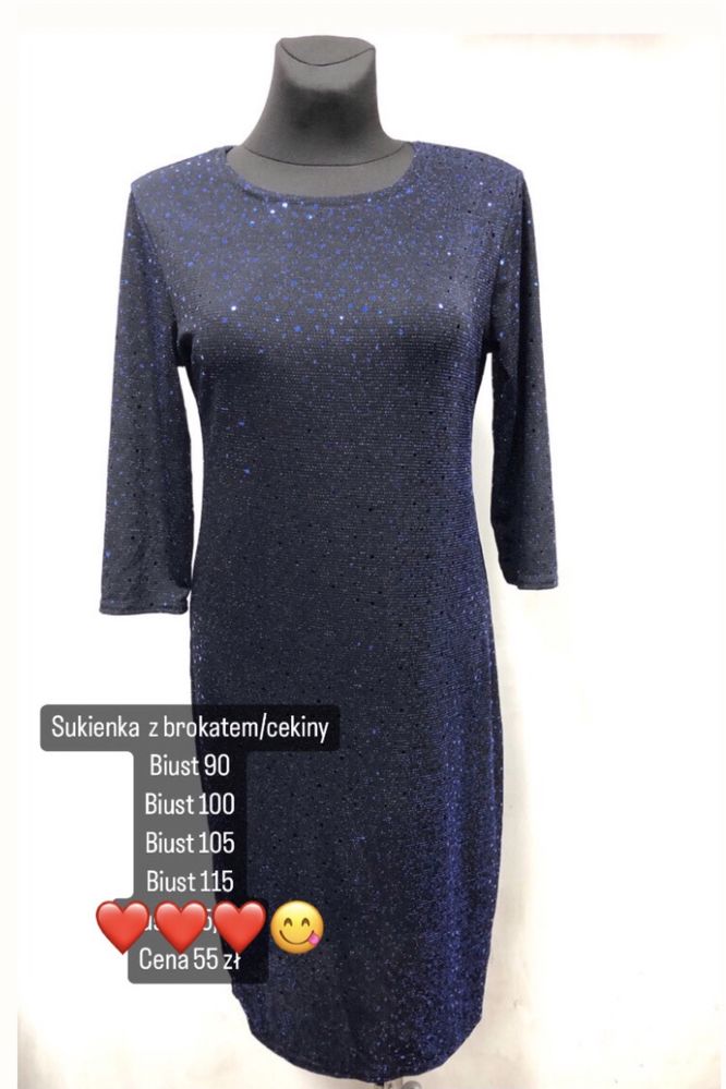 Sukienka cekiny biust 90