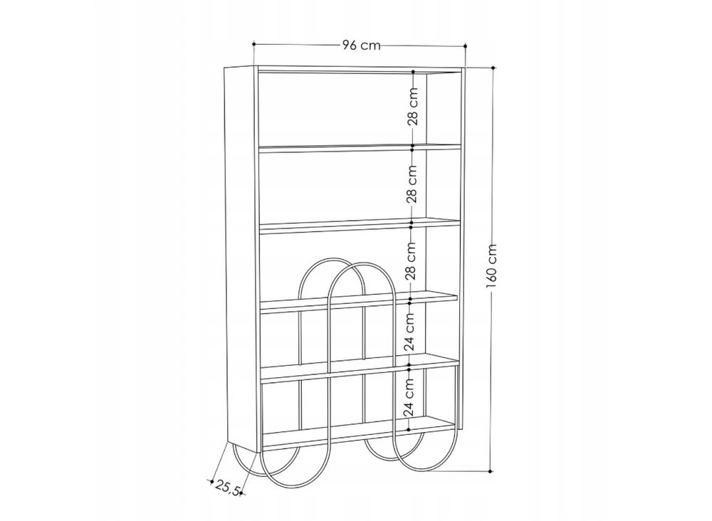 Półki, Regał stojący 160cm kolor mocha