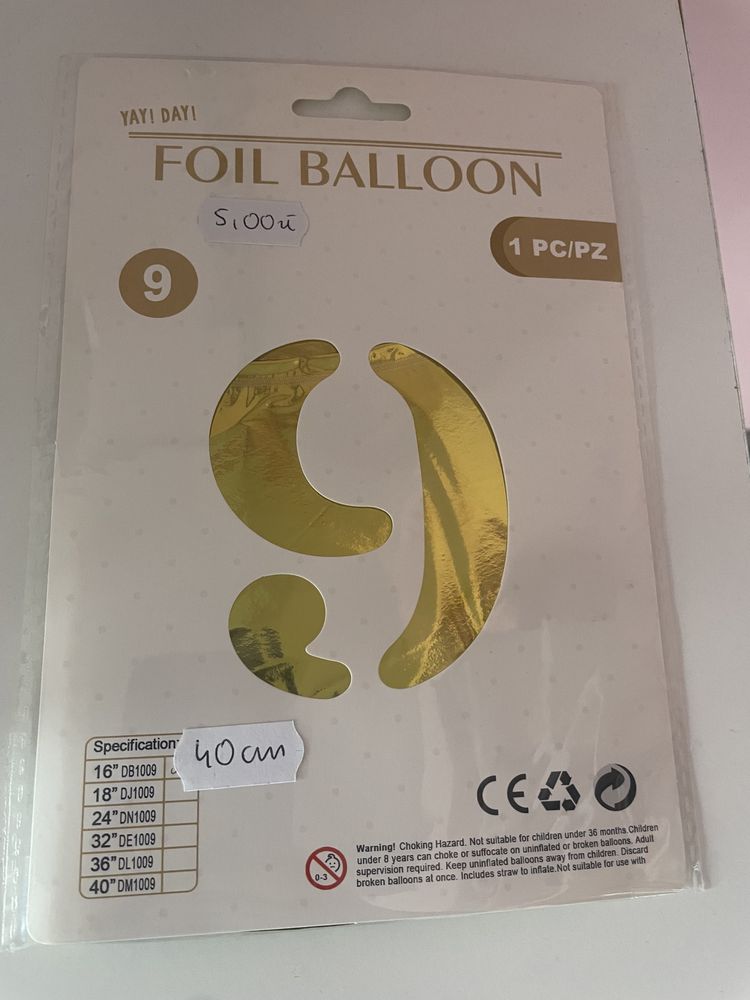 balon cyfra 9- 65 cm