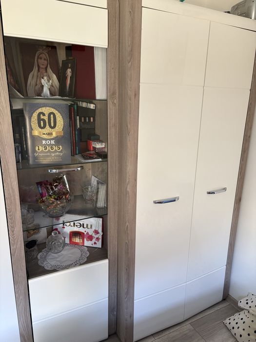 Meble BRW zestaw szafa, witryna, stolik RTV