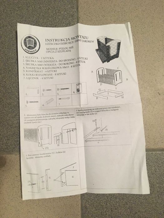 Łóżeczko z baldachimem i materacykiem Jardrew Ptilou Pluszowy Miś