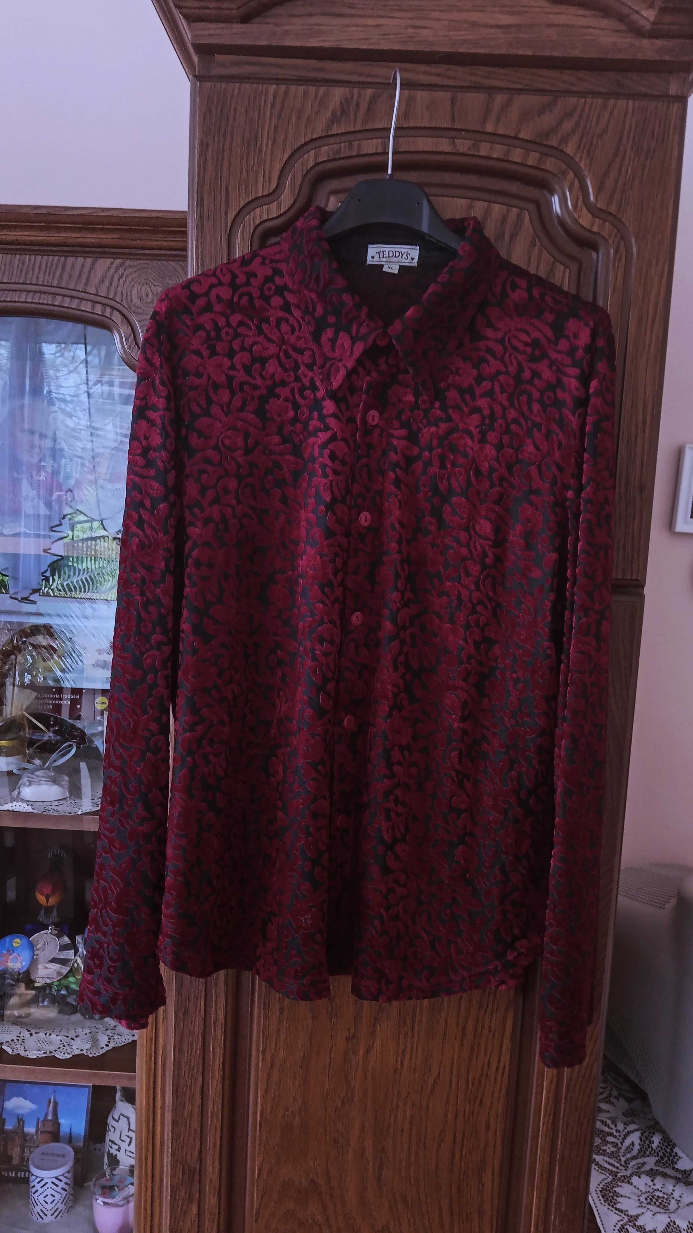 bluzka ze wzorkami w kolorze czerwonym/burgundowym Teddy's rozmiar XL