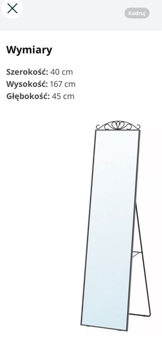 Lustro stojące czarne