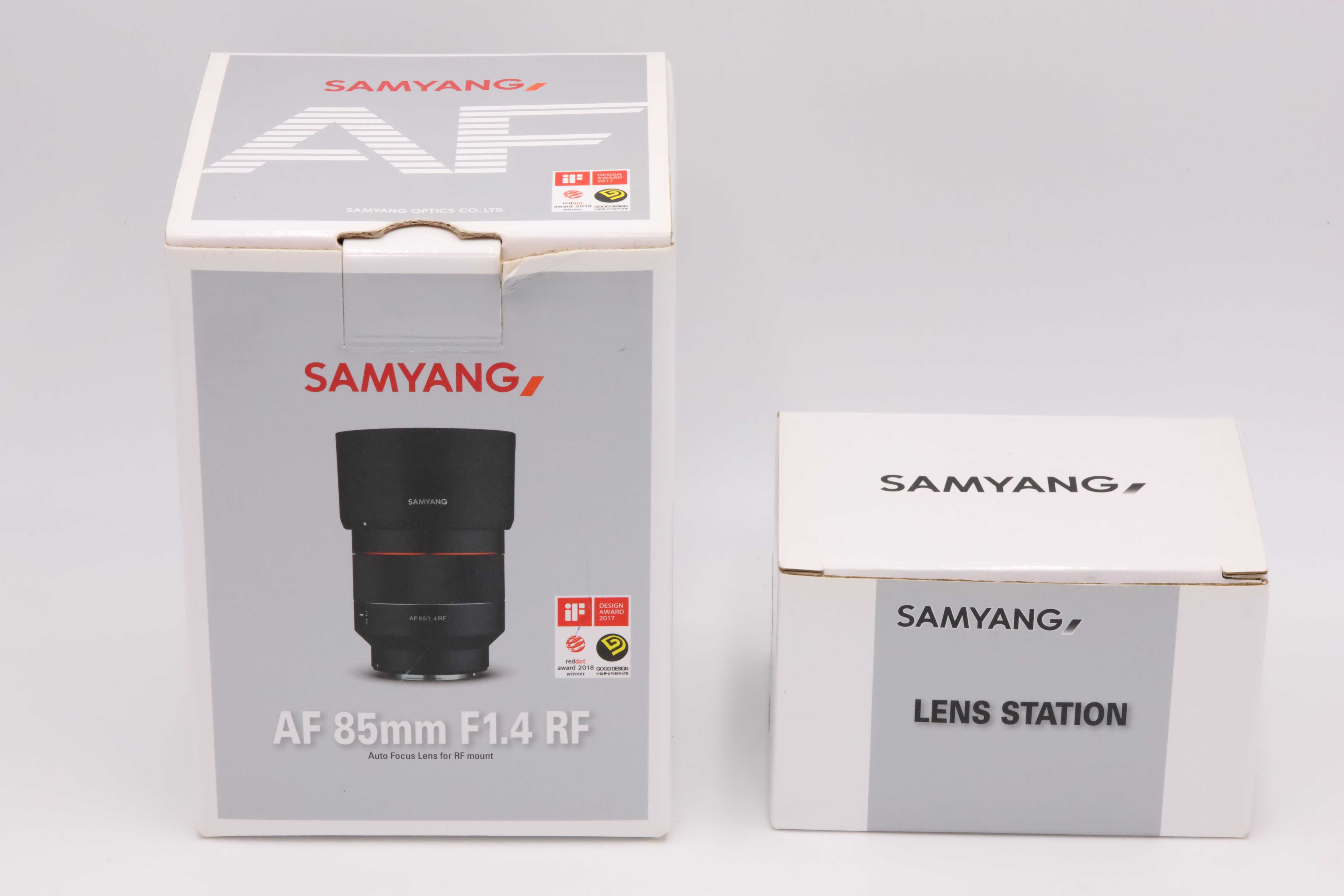 Samyang RF AF 85 f 1,4 obiektyw do Canon + stacja Samyang Lens Station