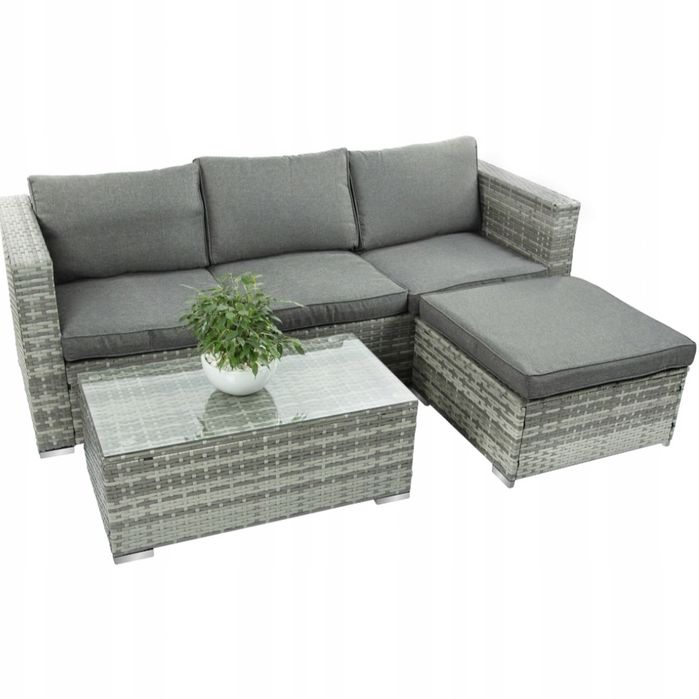 Zestaw mebli OGRODOWYCH NAROŻNIK meble ogrodowe taras TECHNORATTAN