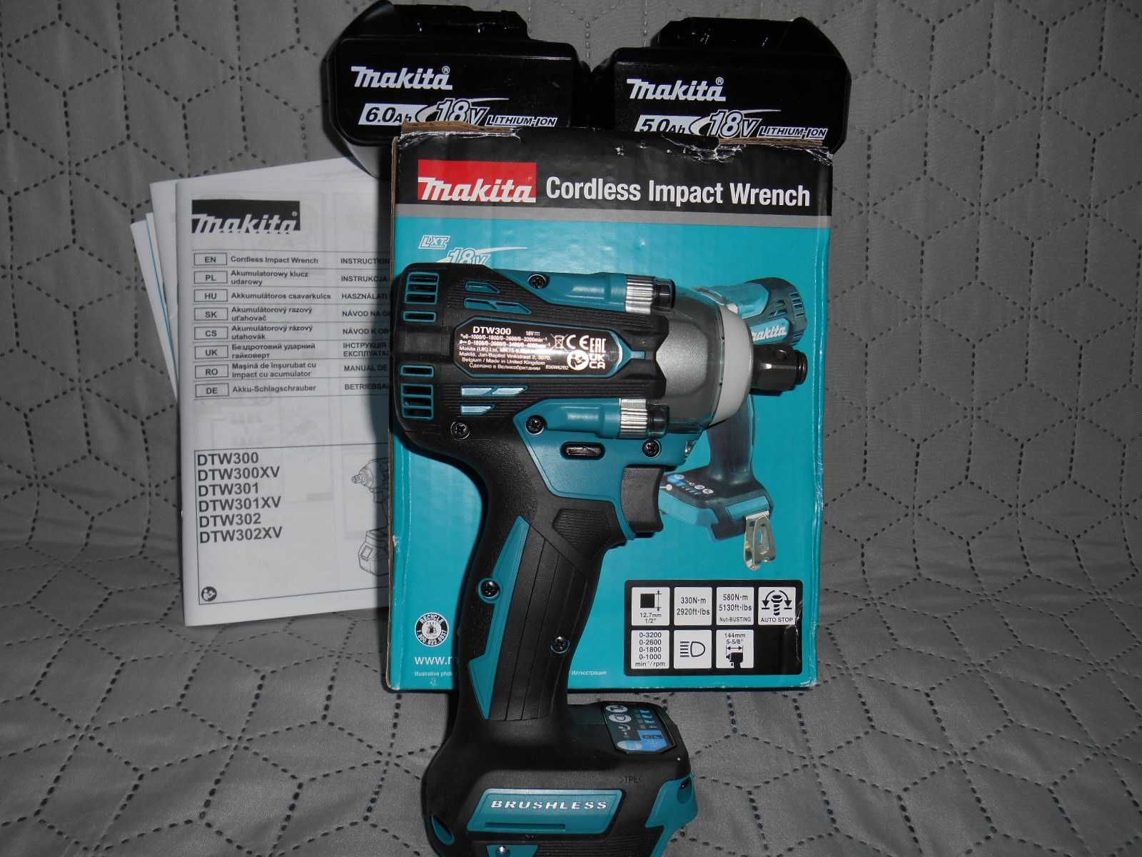 NOWY i MOCNY klucz MAKITA DTW 300 BL 18V - made in U.K. z akumulator