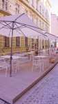 Parasol Ogrodowy Biały, Aluminiowy 2,5mx2,5m + Podstawka 30kg