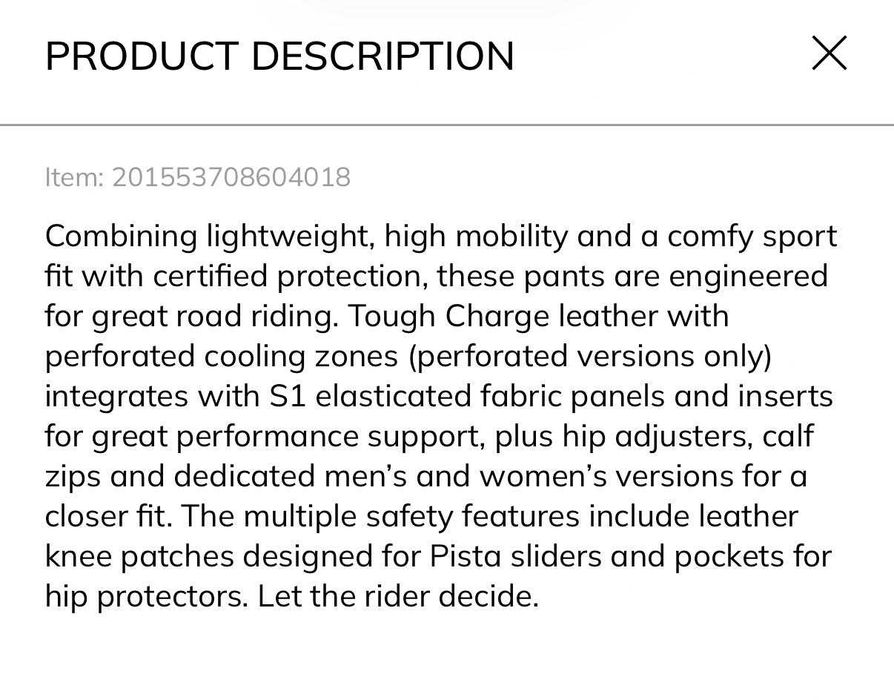Calcas mulher Dainese mota couro - como novas.