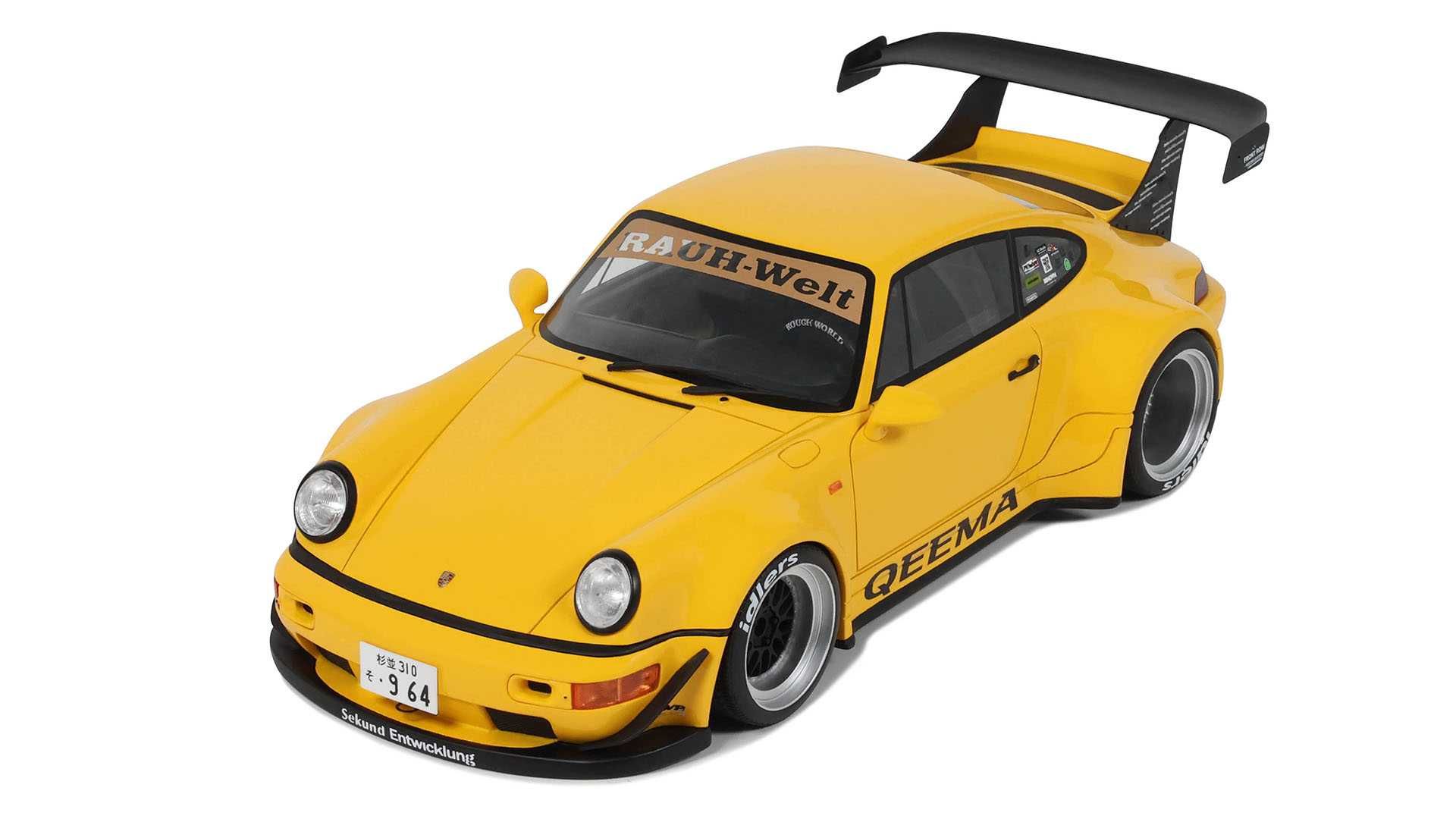 Model 1:18 GT Spirit Porsche 911 (964) RWB Rauh-Welt Qeema 2024 yellow