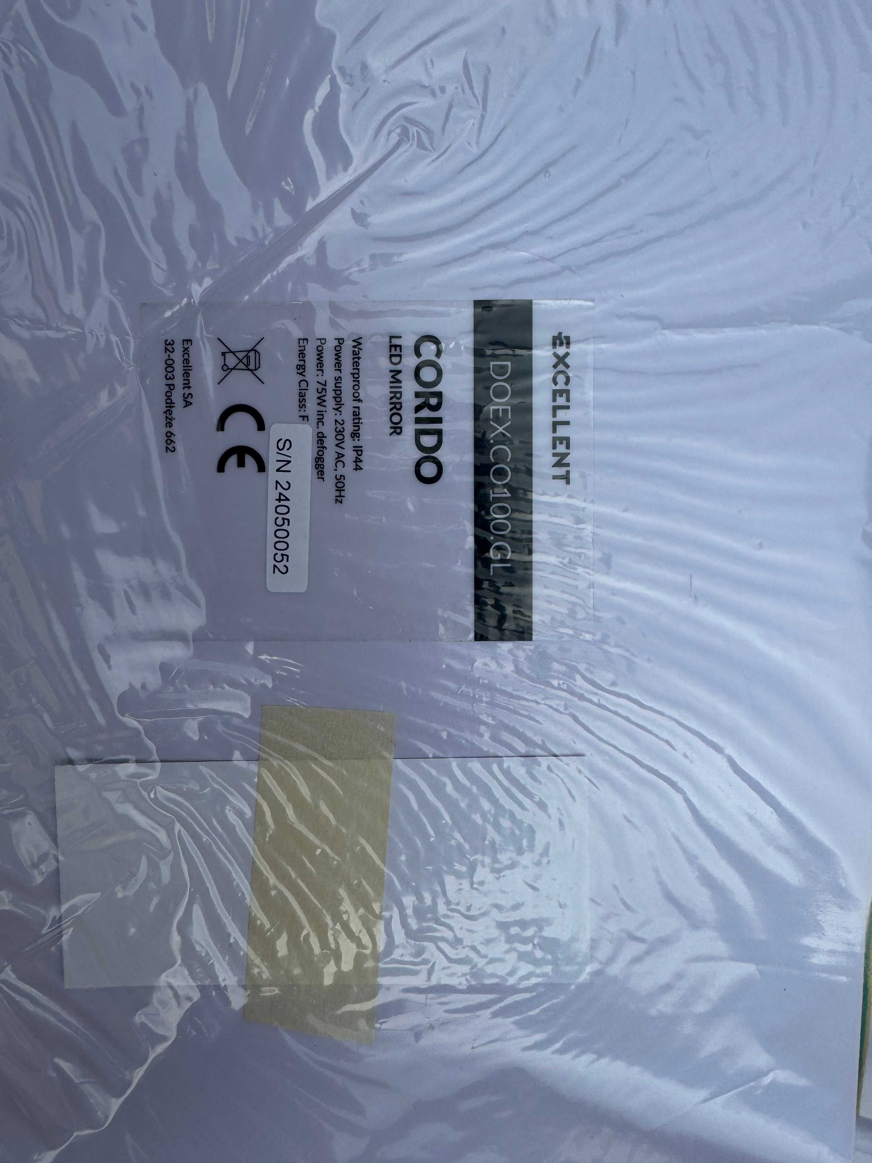 Lustro okrągłe z Led+mata  100 cm rama złoty połysk Corido - 1290 zł
