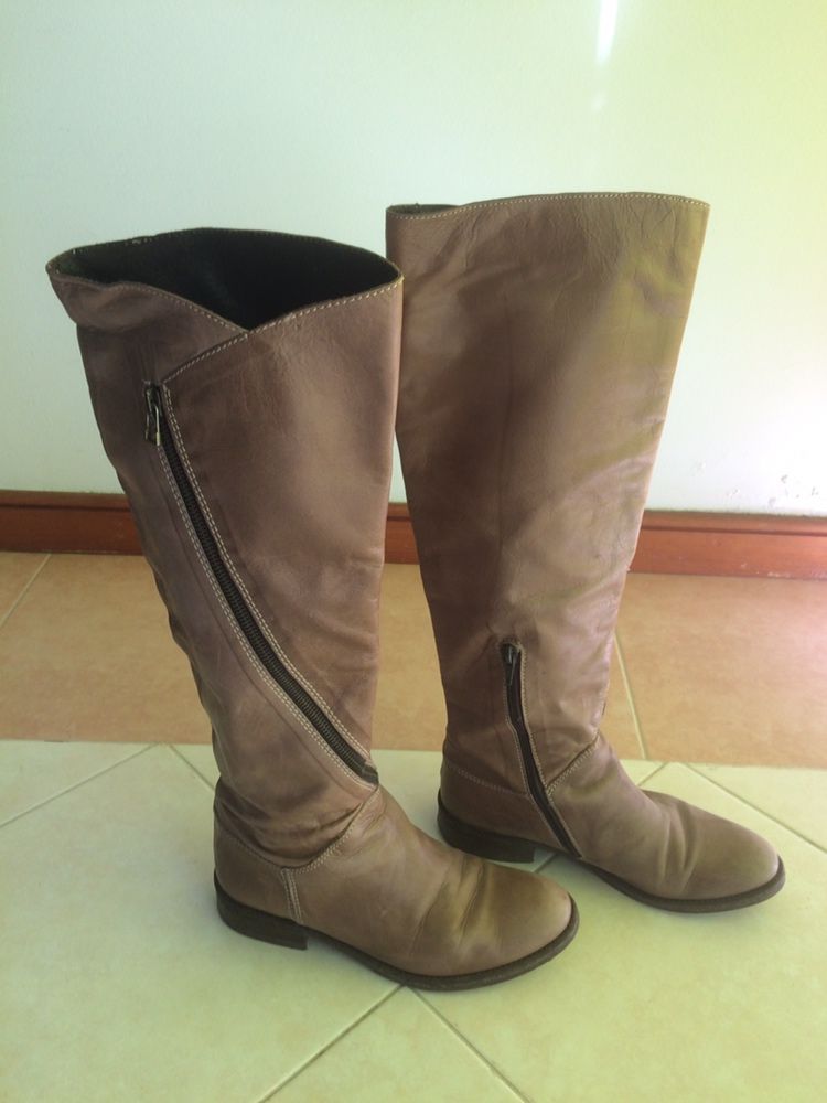 Botas de cano alto Beges - Senhora