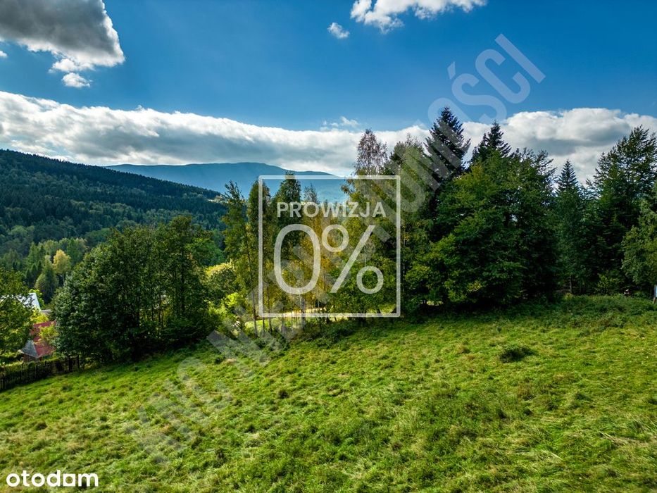 Widokowa działka w Zawoi przy lesie