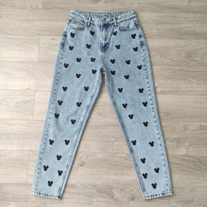 Джинсы мом з міккі маусом