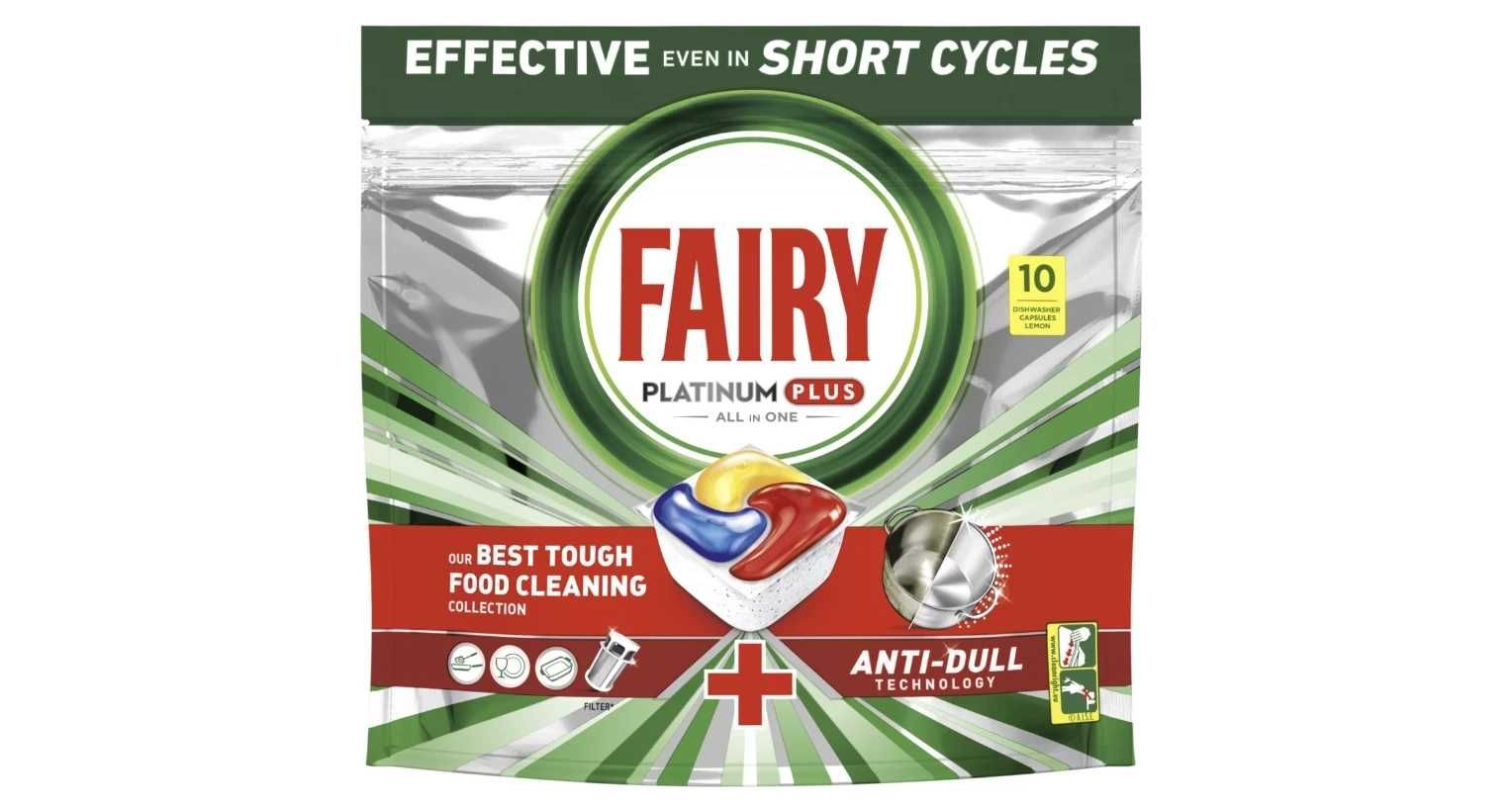 Fairy Platinum Plus All in One Yellow Kapsułki do zmywarek 10 sztuk