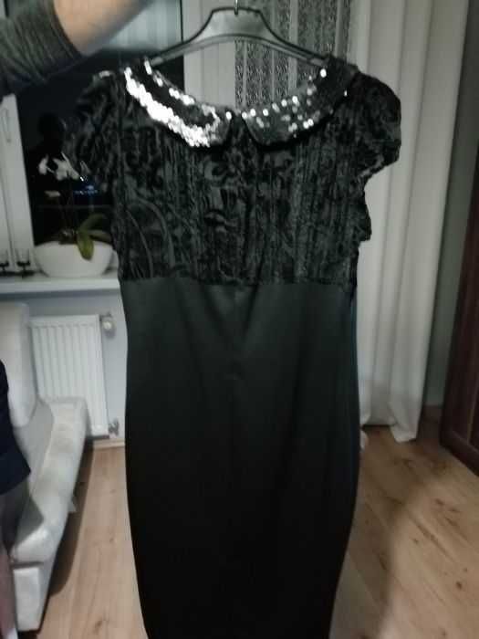 Elegancka sukienka czarna, nowa. Rozmiar 38