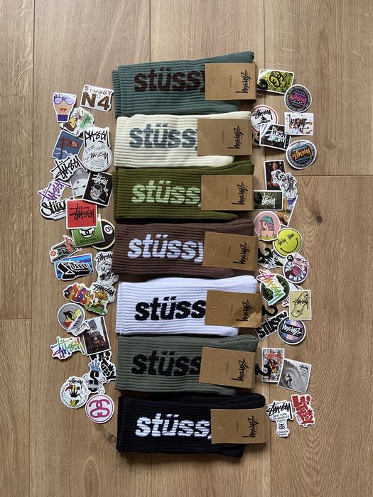 Шкарпетки Stussy носки socks stussy стусі високі стуси+стікери stussy