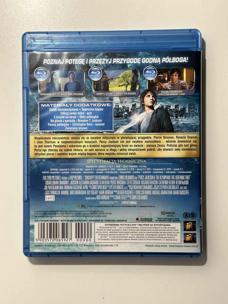 Percy Jackson i Bogowie Olimpijscy Złodziej Pioruna Blu-ray Dubbing PL