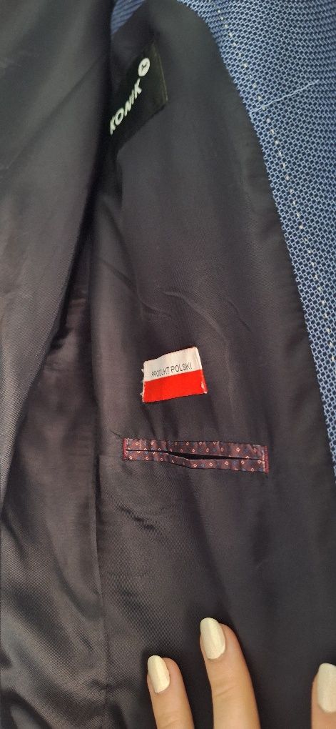 Marynarka męska s m niebieska granatowa elegancka garnitur