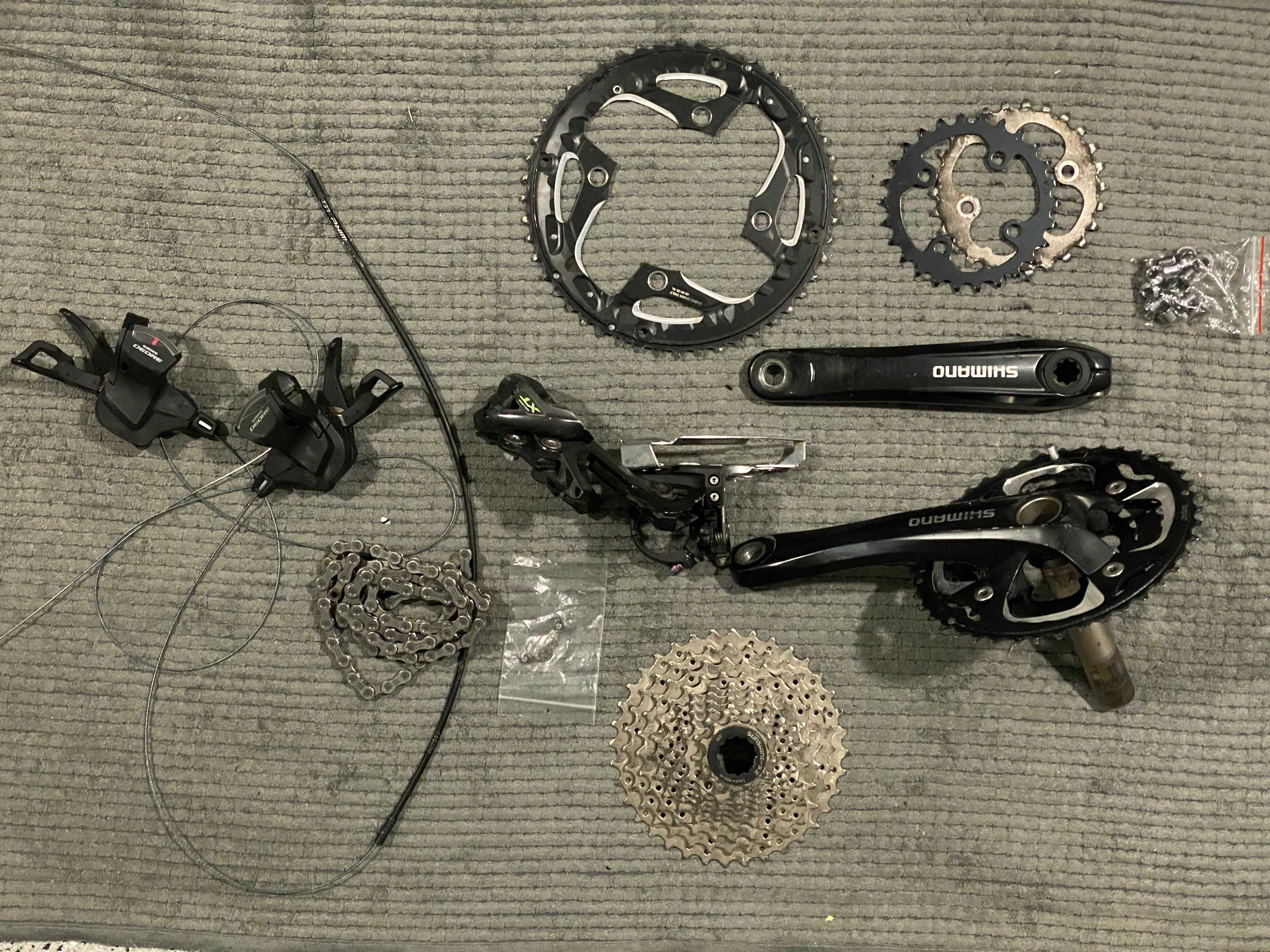 Groupset Deore/ XT 3x10 Shimano FC-T551, XT RD-T8000 i extra dodatki