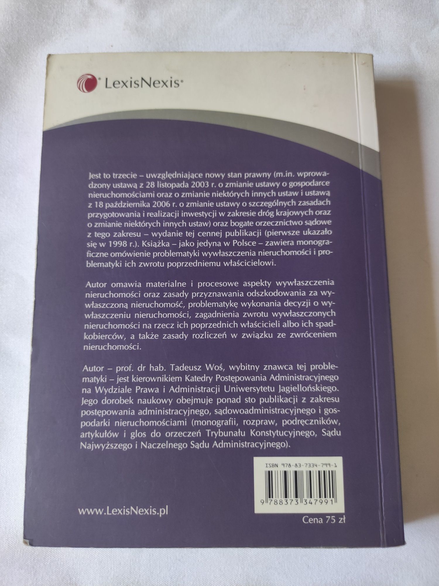 Wywłaszczanie nieruchomości i ich zwrot T. Woś  książka prawo