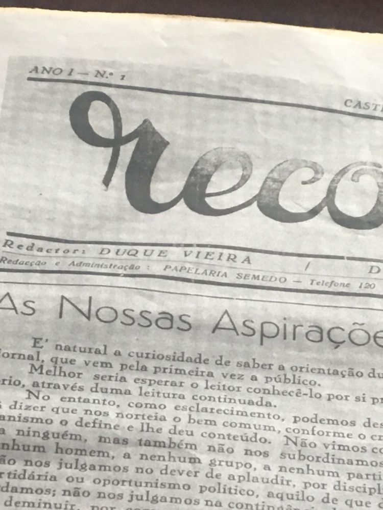 Primeira edição do Jornal Reconquista