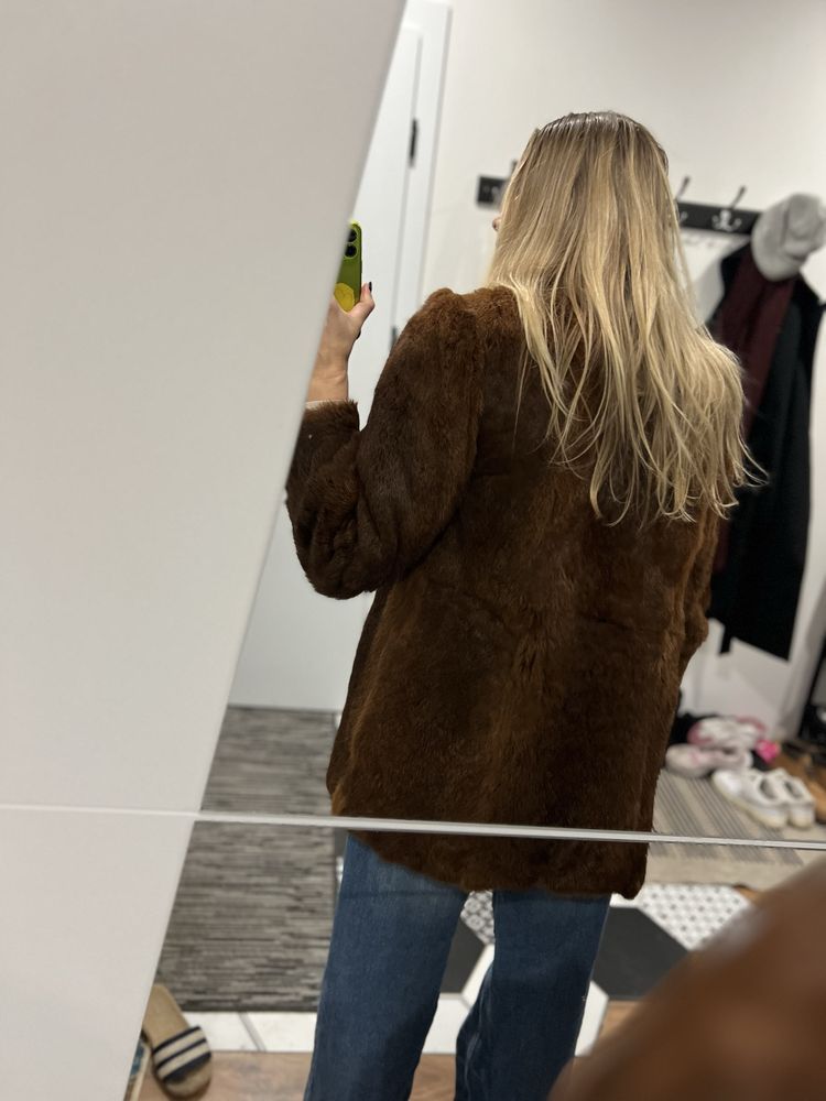Piekne, brązowe futro naturalne Polo Norte Furs