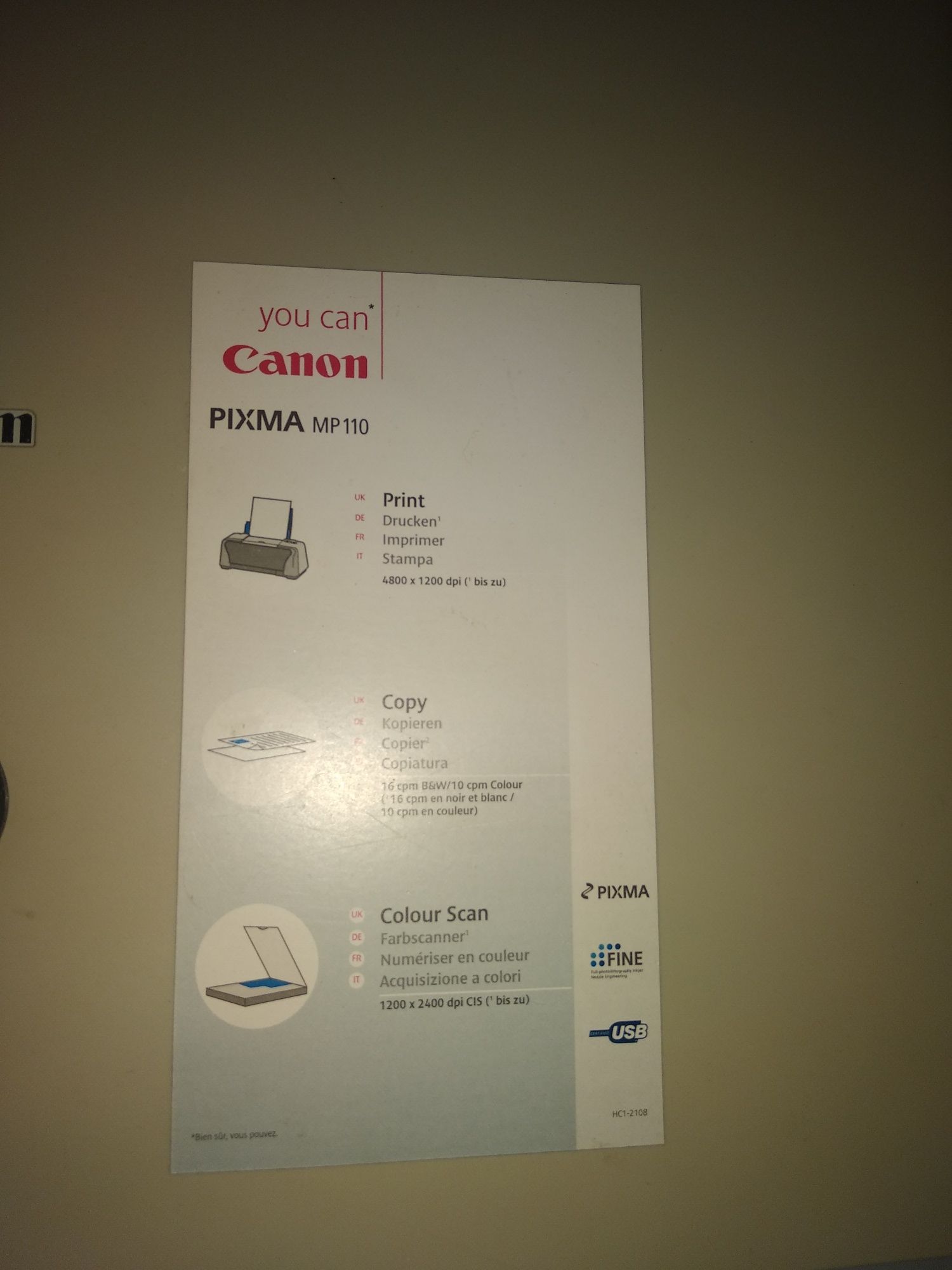 Сканер цветной Canon Pixma 110