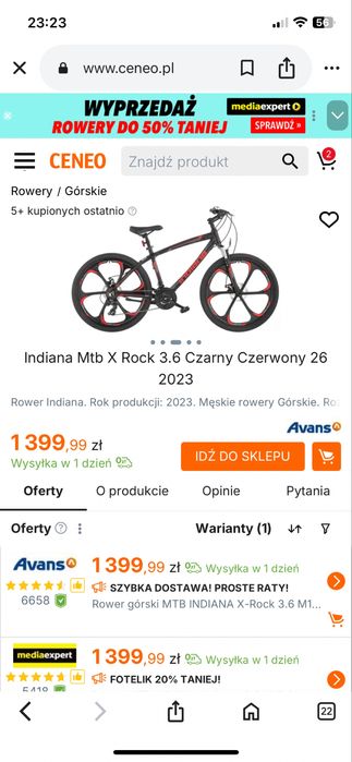 Rower indiana w stanie idealnym