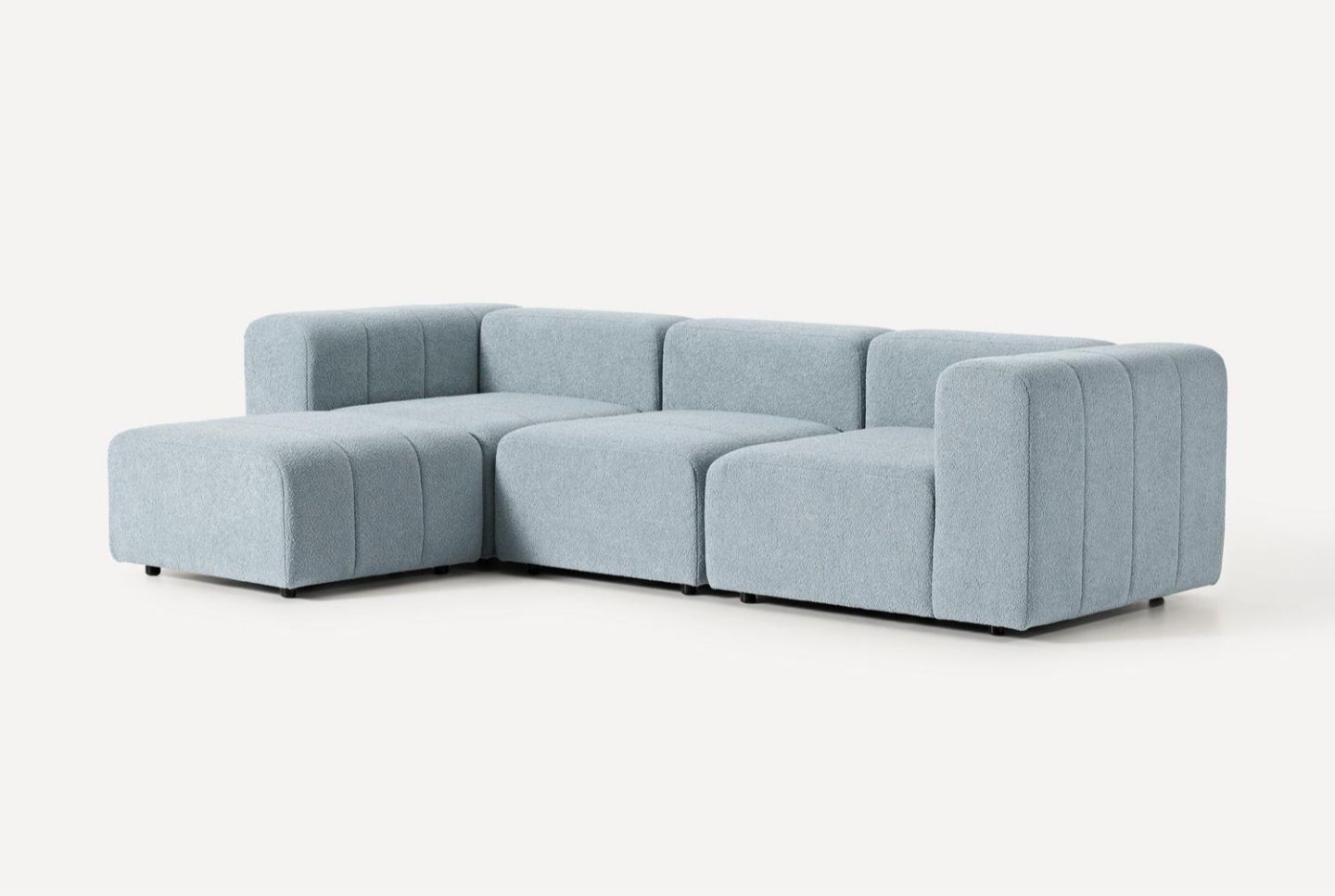 Sofa modułowa Boucle z pufem Lena 4-osobowa