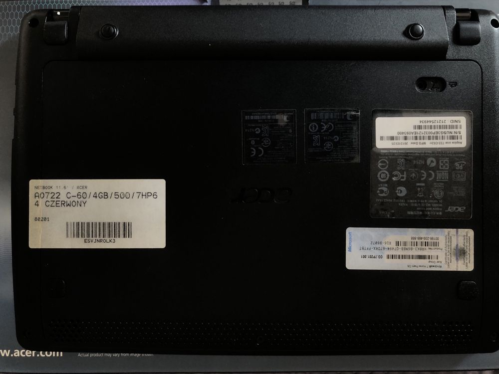 Netbook Acer Aspire one 722