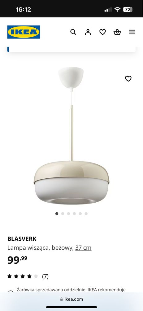 Lampy ikea 3 sztuki